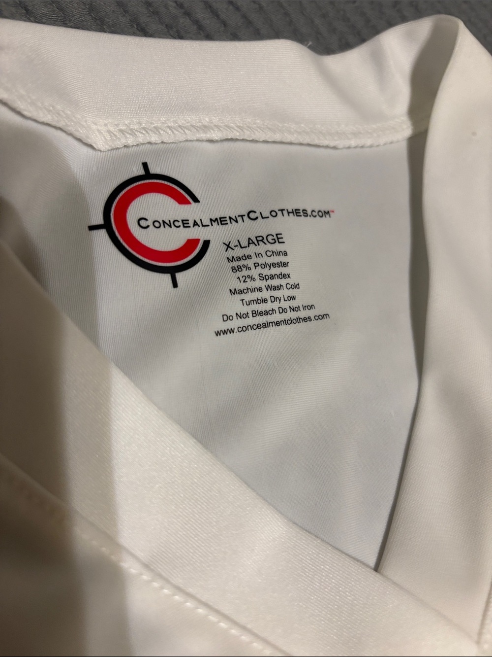 ConcealmentClothes Men's White Concealment Shirt - X-Large